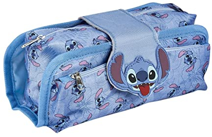 CERDÁ LIFE'S LITTLE MOMENTS - Trousse Scolaire 3 Compartiments Fille Stitch, Il pourra Transporter Tout Le Matériel Scolaire Nécessaire l'École Primaire - Licence Officielle Disney Multicolore