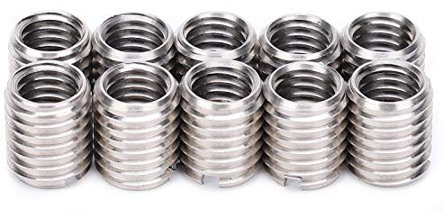 10Pcs Threaded Insert M8 X 1.25 Female and M10 X 1.5 Male Stainless Steel Repair Nut Threaded Sleeve Threaded Nut Repair Tools