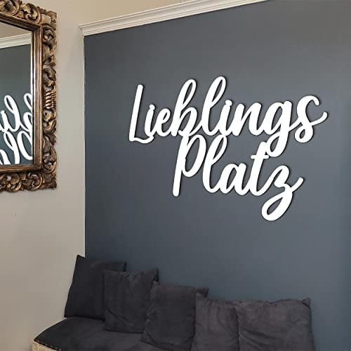 Namofactur Lieblingsplatz Wanddeko Schriftzug aus Holz I Richtfest Einzug Deko Geschenk Wohnzimmer Flur Schlafzimmer Küche