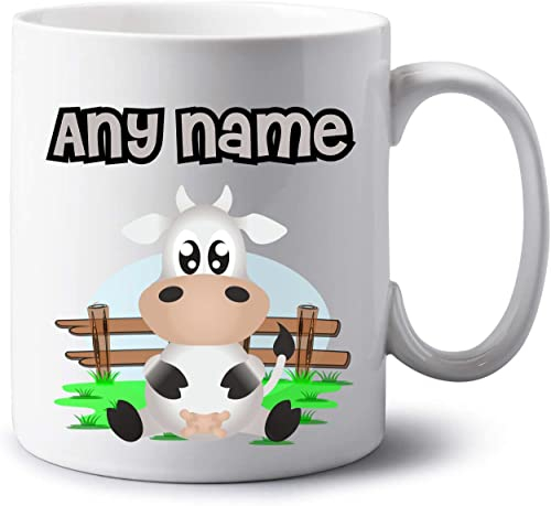 GOPERSONALISED Personalised Jumbo 20oz Mug - Farm Animal Cow Mug Extra Large Coffee Tea Cup with Name - Novelty Birthday Christmas Gifts for Women Men