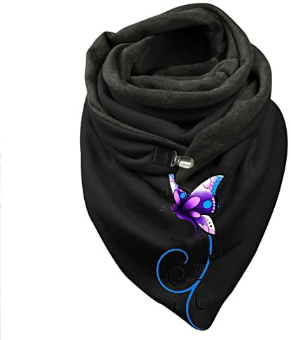 Dreieck-schal-Tuch Damen übergroßer Quadratisch Deckenschal Warm Dreieck Schal Halstuch Scarf Poncho Damenschal Herbstschal Kaschmir-Schal mit Button