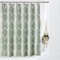 Geometrisch Duschvorhang mit Metall Duschvorhangringe Stoff Textil Badewannenvorhang Anti Schimmel Bad Vorhang Set Wasserdicht Badewanne Vorhang Schwerer Shower Curtain Badezimmer - 182 x 182cm (Grün)