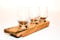 Oak, Scotch Whisky Barrel Stave end, triple Wee Dram Whisky Tasting Flight Tray (Glasses included)