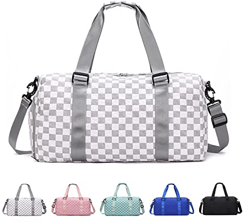 HiGropcore Turnbeutel für Damen, Sporttasche für Damen, Weekender, Seesäcke für Herren, wasserdichte Sporttasche, Turnbeutel mit Trolley, GRAU