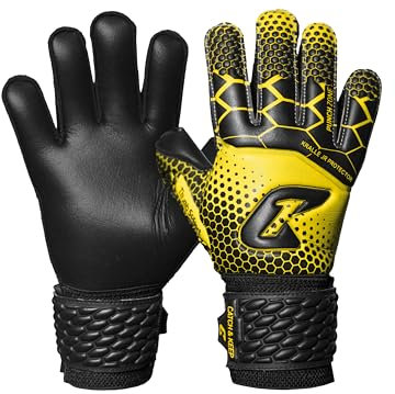 CATCH & KEEP Torwarthandschuhe Kinder Kralle Protector Gelb Gr. 3 I Professionelle Kinder Torwarthandschuhe mit Fingerschutz, Daumenunterstützung & dickerer Handgelenksbandage