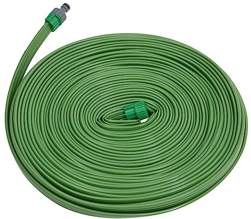 vidaXL Sprinklerschlauch, Multifunktional Gartenschlauch Wasserschlauch, Schlauch für Gartenbewässerung, Bewässerungsschlauch Sprühschlauch Sprühregner, Grün 15 m PVC