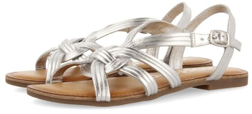 GIOSEPPO Golaj Flache Sandalen für Damen, Silber, 39 EU, silber, 39 EU