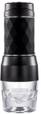 ROLTIN Kaffeemaschine Kaffeemaschine, tragbare manuelle Kaffeemaschine, Mini-Reise-2-in-1-Kaffeemaschine, kompatibel mit Kapseln und Mahlwerk, Wandern, Camping, Angeln, Picknick