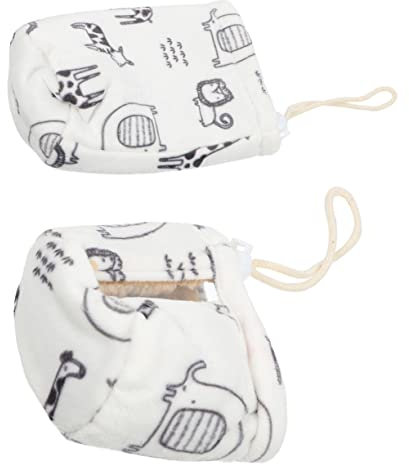 HAPINARY 2pcs Creative Baby Bottle Cover Set Thickened Lamb Cashmere Lining Impact Protection Washable Universal Standard-Caliber Insulation Sleeve Cute Animal Theme Decorative Nursing Bottle Case