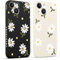 Pnakqil 2 Pezzi Cover per Apple iPhone 14 6.1 Margherita Crisantemo Romantico Disegno Morbido Donne Protezione Sottile Anti Fotocamera Silicone TPU Custodia Morbida Antiurto Case