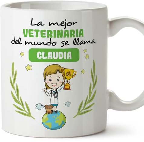 MUGFFINS Tazas Personalizadas para VETERINARIA mujer - En Español - Eres Mejor del Mundo - 11 oz / 330 ml - Regalo Personalizable original y divertido