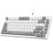AJAZZ AK820 75% verkabelte mechanische Tastatur,Hot-Swap-Linearschalter,Dichtungsmontage,weißes Licht,82 Tasten mit CNC-Lautstärkeregler,Poronschaum,OEM-PBT-Tastenkappen für PC/Win/MAC–Grau weiß