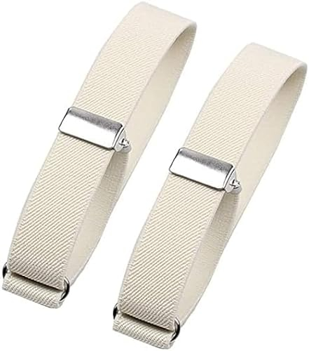 WSS-UK 1 Pair Elastic Adjustable Armbands Arm Sleeve Shirt Garter Sleeve Holders,Anti-Slip Shirt Sleeve Holders,Elastic Adjustable Armbands for Men, Expandable Shirt Armbands (beige)