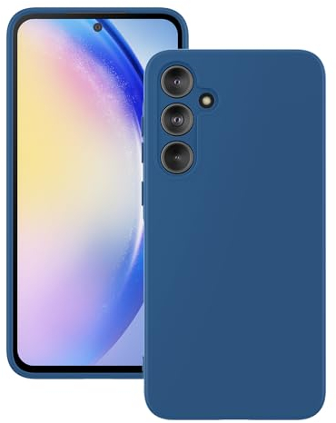 Foluu Designed for Samsung Galaxy A55 5G Case, Silicone Shockproof Phone Case with [Soft Anti-Scratch Microfiber Lining] for Samsung Galaxy A55 5G 2024 (Blue)