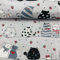 Fabreco - 100% Premium Baumwollstoff Meterware 50x160cm - verrückte Katzen grau | 220 g/lfm – Weich, langlebig & hautfreundlich | Stoffe Zum Nähen & Dekoration | Stoff Meterware - Fabric