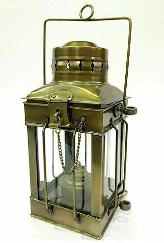 Laterne Messing Lampe Schiff Öl Maritim Boot Licht Antik Vintage Anker