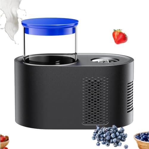 QUTBAG Digitaler Joghurtbereiter, vollautomatische Joghurtbereitermaschine mit LCD-Display, 0–60 ℃ Temperaturregelung, für die Zubereitung frischer, gesunder hausgemachter Desserts Black