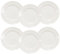 simpa 6PC Porcelain White Wave Dinner Plate Tableware Set. 27cm Diameter Plates. Dishwasher & Microwave Safe.