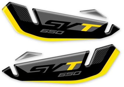 ADESIVI PARAMANI RESINA 3D COMPATIBILE CON QJ MOTOR SVT 650 2023 On APA-SVT-650 (Black Yellow)