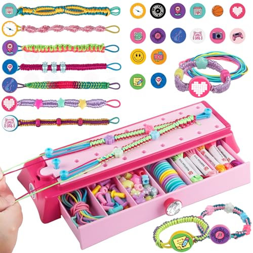 Freundschaftsarmband Selber Machen, Basteln Flechtset DIY Knüpfset für Kinder, Schmuckbastelsets Handwerk Basteln für Mädchen Alter 6-12,Freundschaft Armbänder Kunsthandwerks Bastelsets für Geschenke