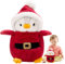 Yuragim Pinguin Kuscheltier Süß, Pinguin Stofftier Plüschtier Kuscheltier Plüschpuppen Pinguin Kissen Weihnachten Geschenk, Pudgy Penguin Plush für Mädchen (Rot Weihnachtsmann Pinguin, 25cm)