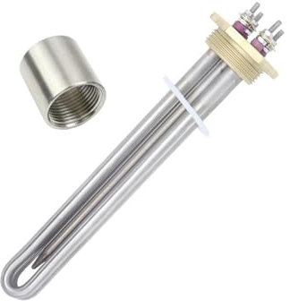 tianwandong 24V 600W Wasserheizelement DN32 DC-Heizung 1 1/4 Solarwarmwasserbereiter mit Thermostatrohr(Heater Thread)