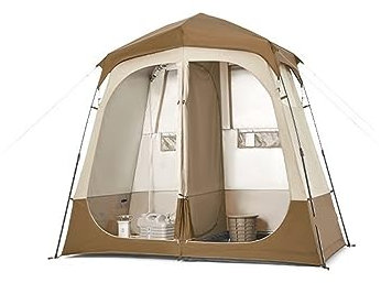 Portable Instant Shower Utility Shelter Tent with Privacy Curtains and Carry Bag