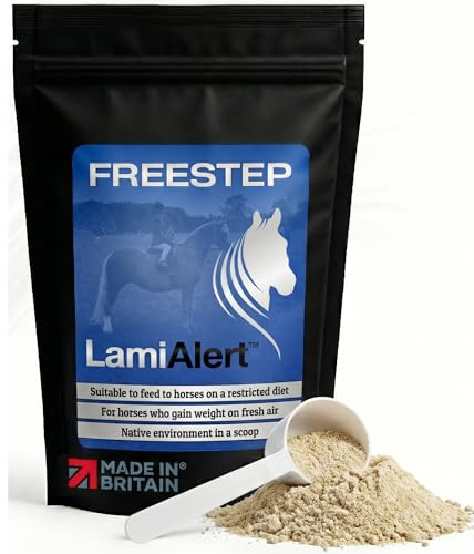 Freestep LamiAlert Laminitis Supplement for Horses, Ponies, EMS, PPID | EMS & metabolic support for ponies, good doers. Chelated zinc, copper, barberry bark & spinach. Molasses-free hoof health.