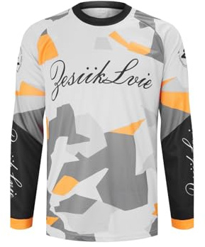 ZesiikLvie MTB Jersey Mens Long Sleeve Motocross Jersey Cycling Jersey Men Mountain Bike Shirt Breathable Quick Dry Downhill BMX Off-Road