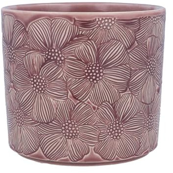 Gisela Graham Dusky Pink Cosmos Design Plant Pot Cover, Medium