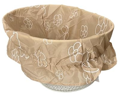 Abdeckung für Fahrradkörbe, beige, braun, elastisch, mit Blumen, passt auf ovale Fahrradkörbe, wasserdichtes Futter, Fahrradkorb, Vintage-Stil für Damen