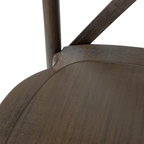 Bolero Manhattan Cross-Back Resin Chairs Dark Wood Effect, Pack of 4 | Provides durable, low-maintenance commercial hospitality seating; ideal for high-volume dining and event venues.