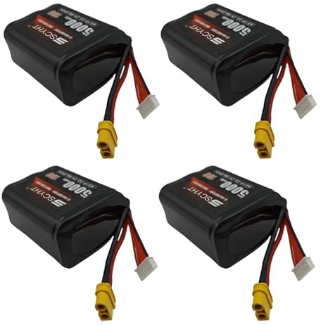 SSCYHT Lipo 6S Batterie 22.2V 5000mAh 4000mAh Batterie de remplacement 22.2V Batterie au lithium pour drones et avions RC pour moteurs 50W - 110W avec BMS, 22.2v5000mah 4pack