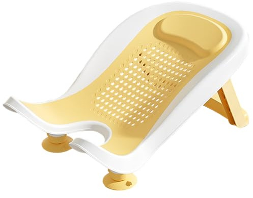 1pc Baby Sink Bad mit Saugnäpfe, multifunktionales tragbares Waschbecken Babybad mit faltbaren Beinen, Gesäßstützenwaschwerkzeug für die tägliche Verwendung der Badewanne, gelb.
