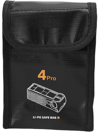 NIZUUONE Lipo Battery Safe Bag für 4 Pro Explosionsfeuerfeuerfleischbeutel mit Hochtemperaturwiderstand Halt 2 Batterien Sichern Speicher Speicher