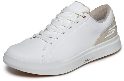 Skechers Coupe décontractée : GO Drive 6 Chaussures de Golf imperméables pour Homme, Blanc/Naturel, 45 EU