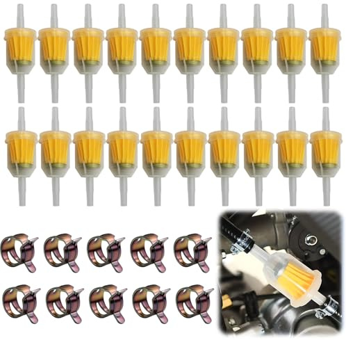 30 Kraftstofffilter Und Schlauchschellen Set, Benzinfilter 6mm Und 8mm, Dieselfilter Für Standheizung Und Moped, Fuel Filter Kompatibel Mit Diesel- Und Benzinmotoren