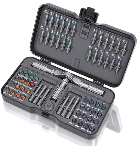 Set di cacciaviti a cricchetto 66 in 1, Coppia di 40 N·m Punte Magnetiche | Acciaio Legato S2, Coppia di 40 N·m con Prolunga, per Assemblaggio di Mobili, Riparazione di Elettrodomestici