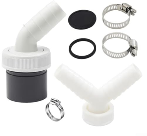 HOHOVYVY 2 x Washing Machine Drain Connector PVC 30/40mm with Y Splitter and Hose Clips for Washing Machine Dishwasher