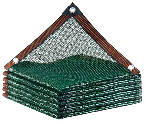Filet d'Ombrage Vert Foncé avec Œillets, 50% Taux d'Ombrage, pour Serre | Voile d'Ombrage Respirant en HDPE Robuste pour Jardin, Pergola et Plantes, Imperméable, Brise-vue(4x4.0m)