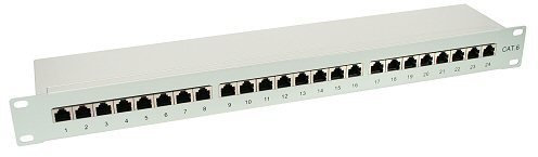 InLine 76224 1U Patch Panel – Patch Panels (RJ45, CAT6, Grey, 1U)