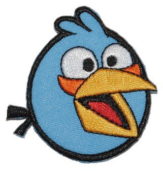 alles-meine.de GmbH lustige Bird blau 5,6 cm * 6 cm Bügelbild Aufnäher Applikation Vogel Blauer Vögel Vögel Comic bunt