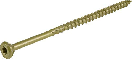 Power Pro 48604 Wood Screws, #10 x 4, Premium Outdoor Deck Screws, Rust Resistant, Epoxy Coated Bronze, 1lb Box, 52 pcs