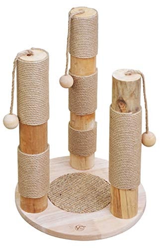 VOSS.PET Kratzbaum Kaiser beige, 57cm hoch, natürliche Materialien Premium Kiefernholz, Katzenbaum Katzenspielbaum Katzenkratzbaum Kratzmöbel