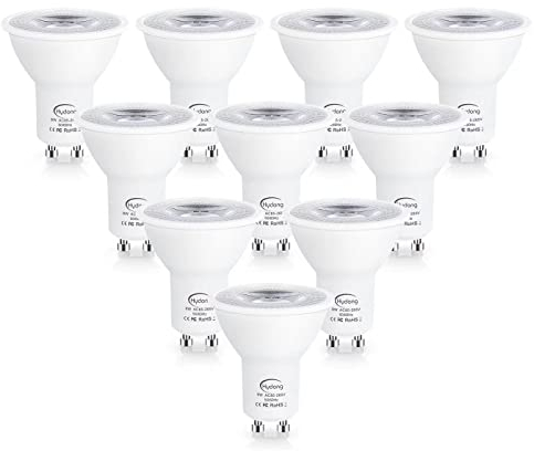 HYDONG GU10 LED Kaltweiss 8W Birne Nicht Dimmbar 720 Lumen LED Lampe Ersatz für 70W Halogenlampen, 6000K, 120° Abstrahlwinkel Spotlight, AC 85V-265V, 10 Stück