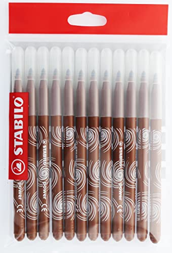 STABILO - Filzstift - power - 12er Pack - braun