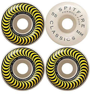 Spitfire Unisex's Formula Four Classics 99 - Tabla de Skate (55 mm), Color Amarillo