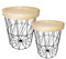 Beistelltisch 2er Set mit abnehmbarem Tablett - 40 + 37 cm - Designer Couchtisch rund Sofatisch Metall Tisch
