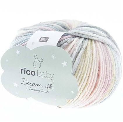 Rico Baby Dream dk Fb. 011, weiche Babywolle mit Farbverlauf zum Stricken & Häkeln