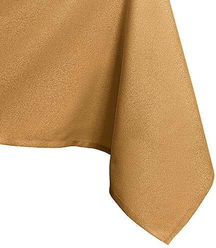 AmeliaHome Tischdecke 120x220 cm Tischtuch Tafeldecke Fleckschutz Lotuseffekt Abwaschbar Wasserabweisend Glänzend Glatt Empire Gold